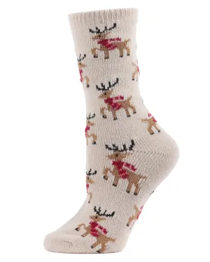 Women's Festive Reindeer Novelty Boot Socks