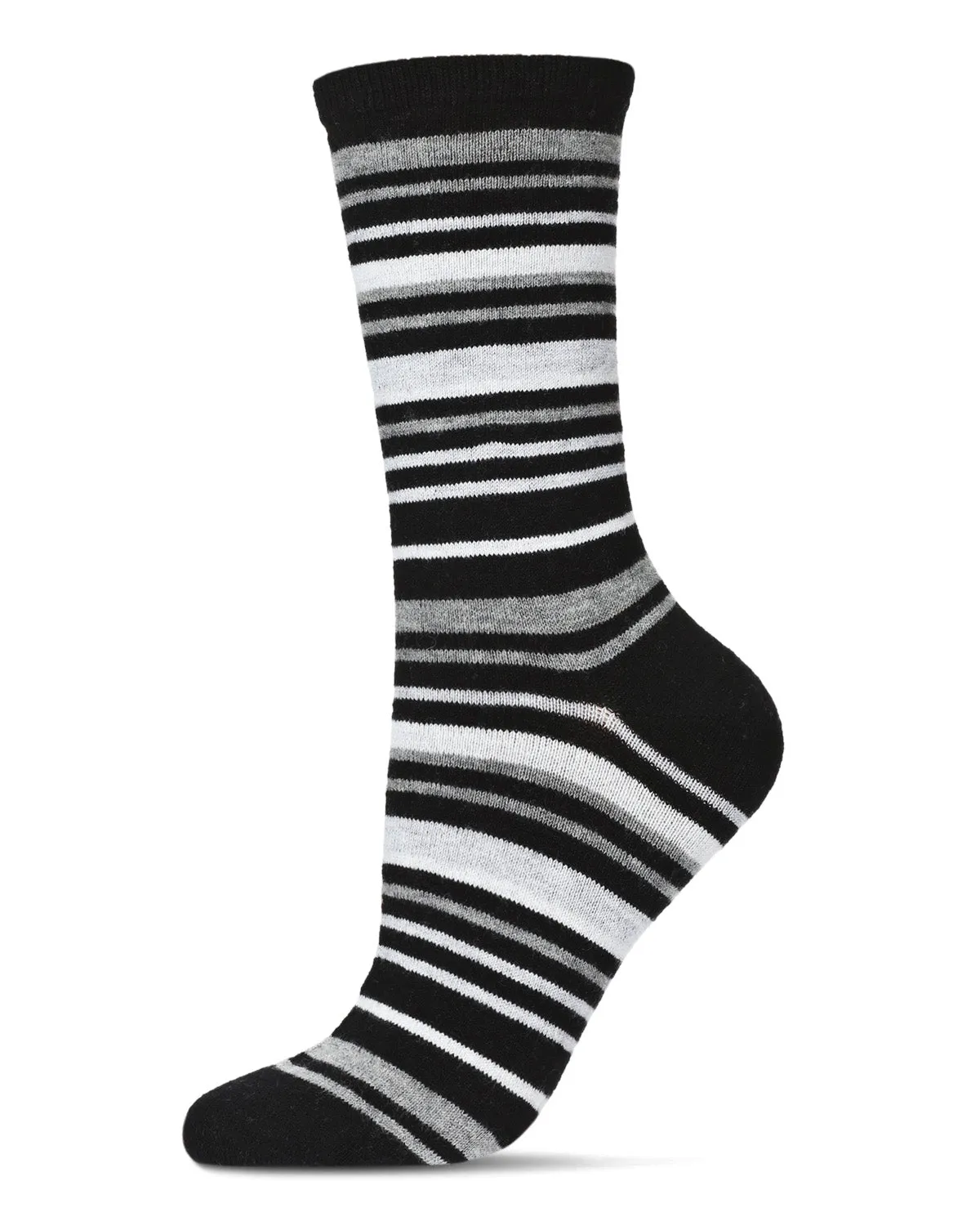 Women's Soft Striped Cashmere Crew Socks