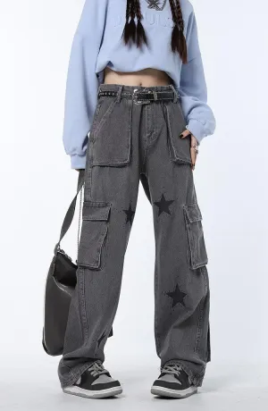 Y2K Star Printed Cargo Pants